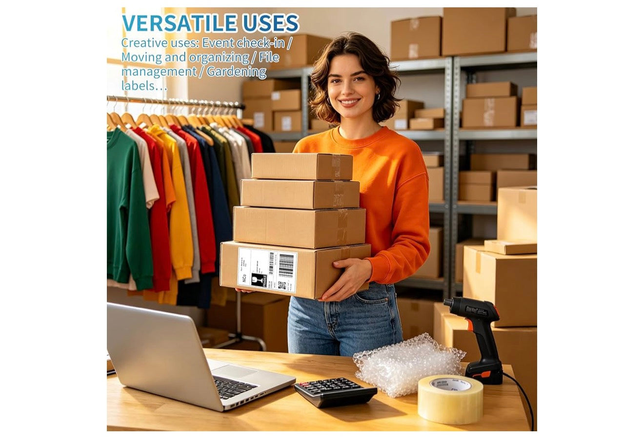 Waaiergevoude 4 x 6" Direkte Termiese Etikette Wit Geperforeerde Versendingsetikette, 500 stuks - 1 Stapel