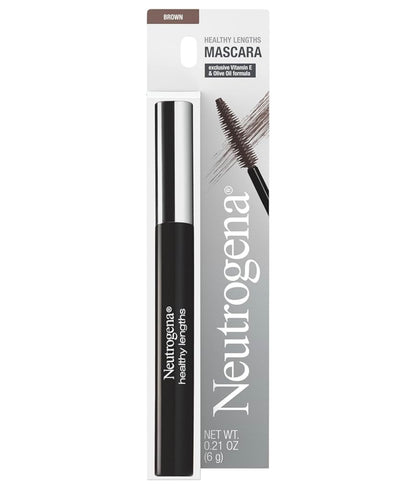 Neutrogena Healthy Lengths Mascara, Versterk, Verleng en Help Wimpergroei met Eksklusiewe Antioksidant Vitamien E en Olyfolie Formule - (Bruin 03) 0.21 oz