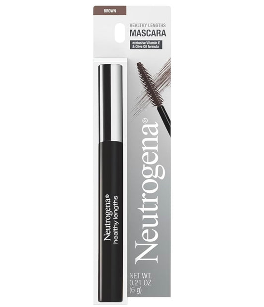 Neutrogena Healthy Lengths Mascara, Versterk, Verleng en Help Wimpergroei met Eksklusiewe Antioksidant Vitamien E en Olyfolie Formule - (Bruin 03) 0.21 oz