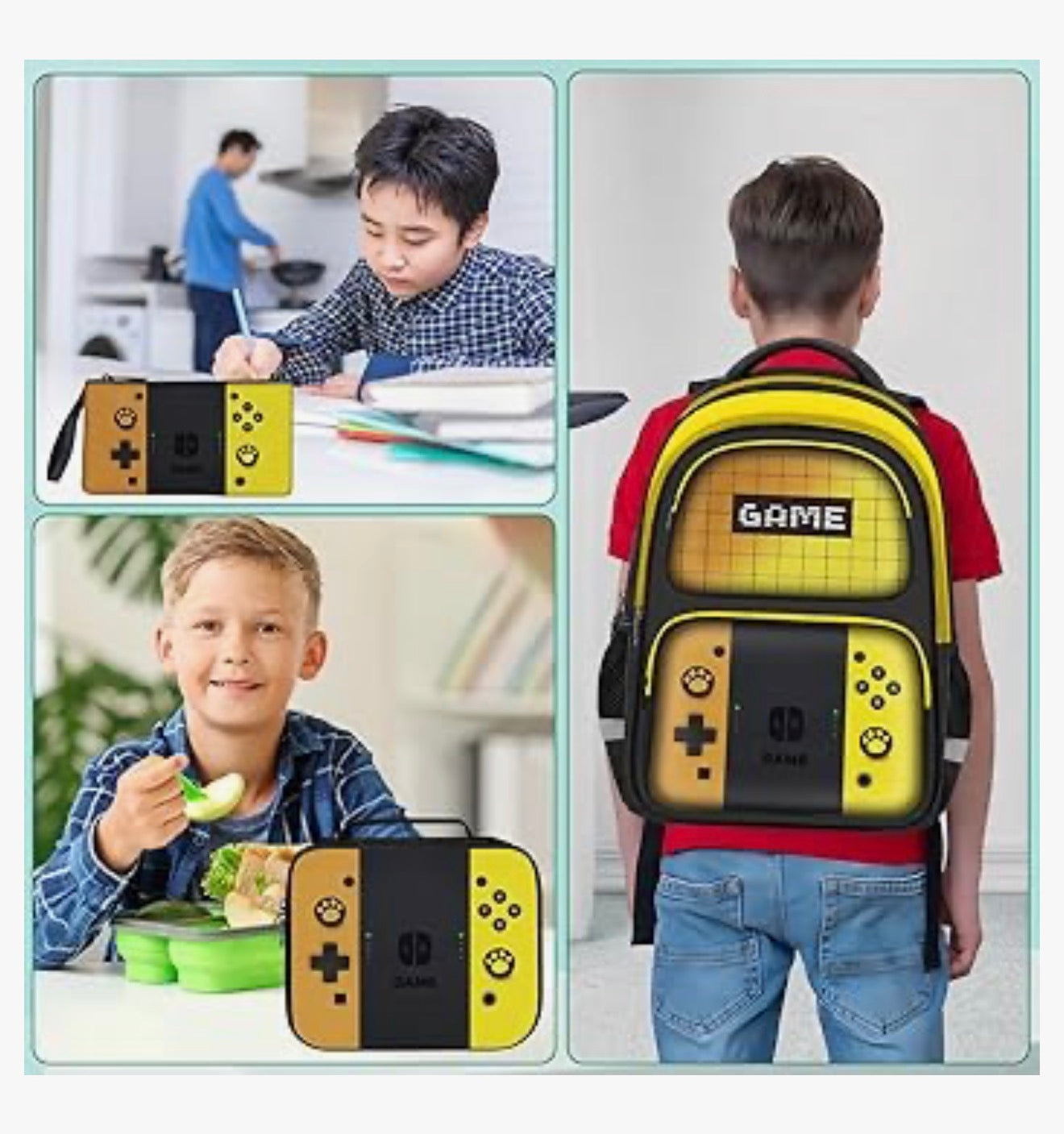 Kinderspeletjie-rugsak vir Seuns, 17" Skoolrugsak vir Kinders en Tieners, Liggewig Studentrugsak vir Laer- en Middelbare Skool - (Stelle Geel)