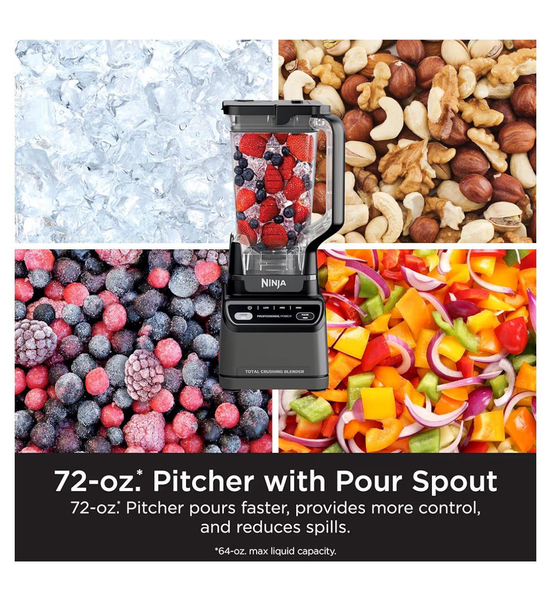 Ninja BR201AMZ Professional Blender 2.0, 1200 Watts, Auto-iQ Program - NEW