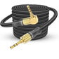 Essential 3.5mm Aux Cable 90 Degree Right Angle male to Male 26 Ft