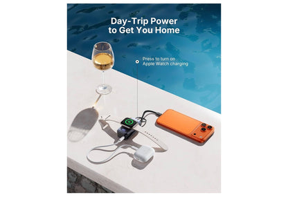 INIU 20W SnapGo Portable Charger, 5000mAh Mini Power Bank for Apple Watch
20W Fast Charging, Travel Keychain, Built-in USB-C Cable, Flight-Safe, Battery Pack for Apple Watch, iPhone 17 etc