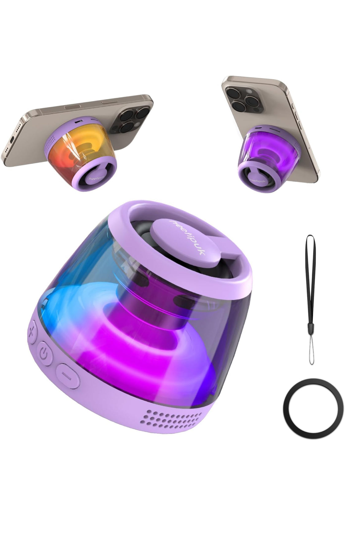 Magnetic Bluetooth Loudspeaker, Portable Mini Bluetooth Speaker Small with Cell Phone Stand