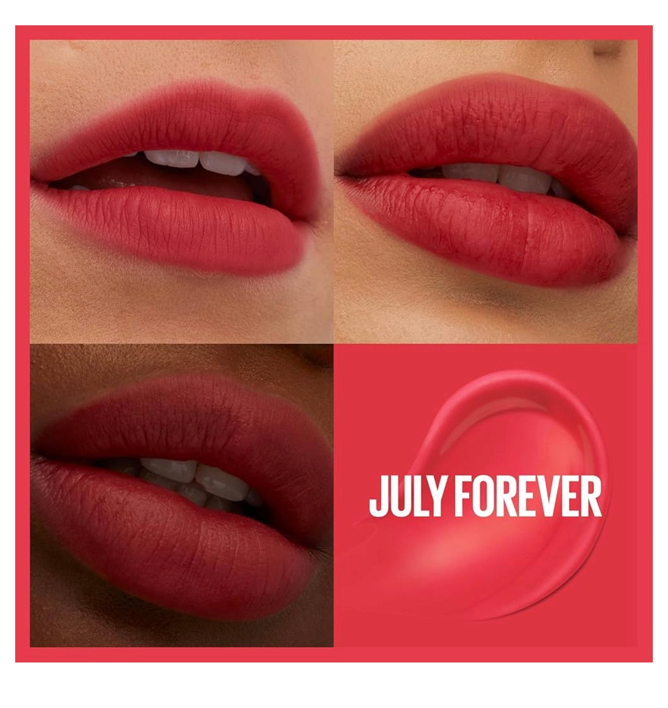 MAYBELLINE Super Stay Teddy Lip Tint, Langblywende Mat Lipstiffie Vir Tot 12 Uur Dra - (July Forever) 1 stuks