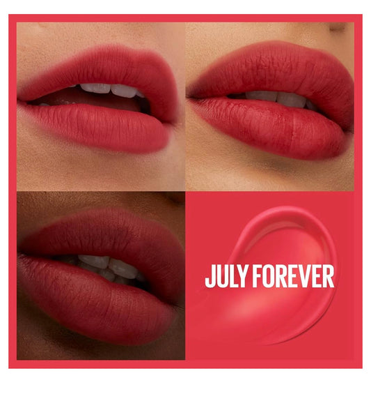 MAYBELLINE Super Stay Teddy Lip Tint, Langblywende Mat Lipstiffie Vir Tot 12 Uur Dra - (July Forever) 1 stuks