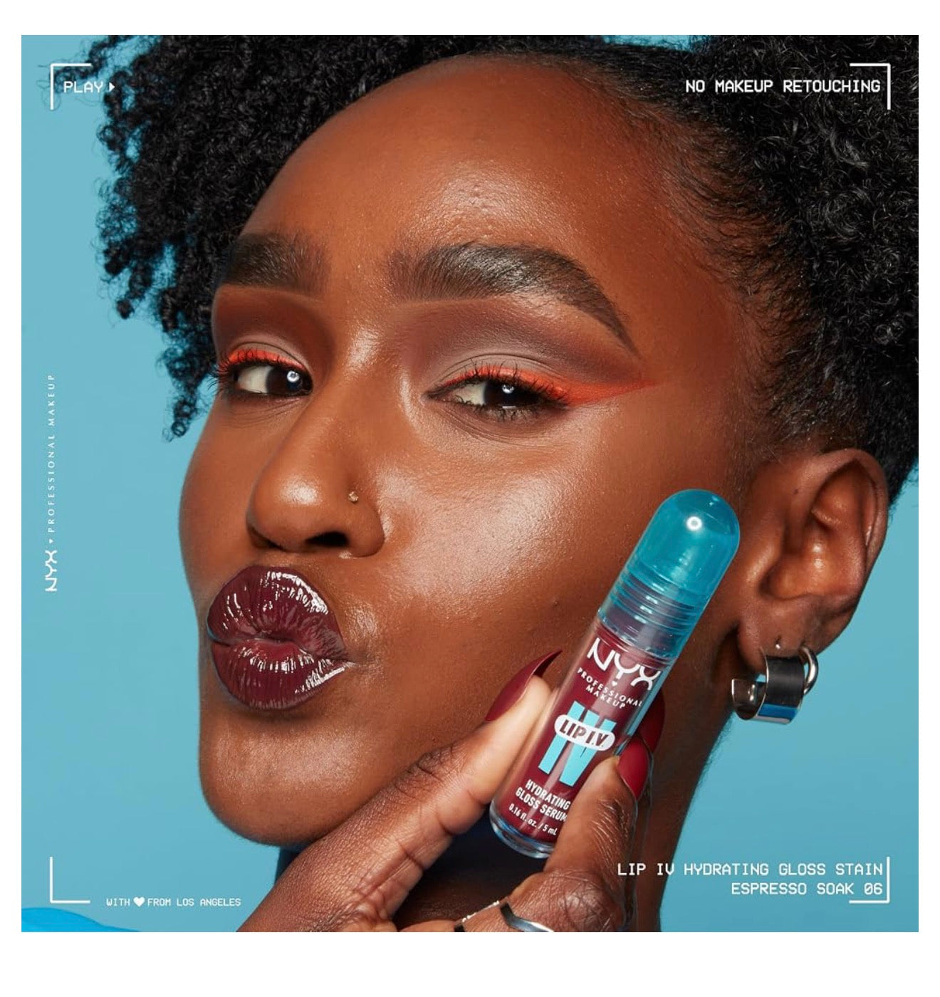 NYX PRO MAKEUP Lip IV Hydrating Glossy Lip Stain met 12 UUR Hidrasie - Mauve N Moist (Pers)