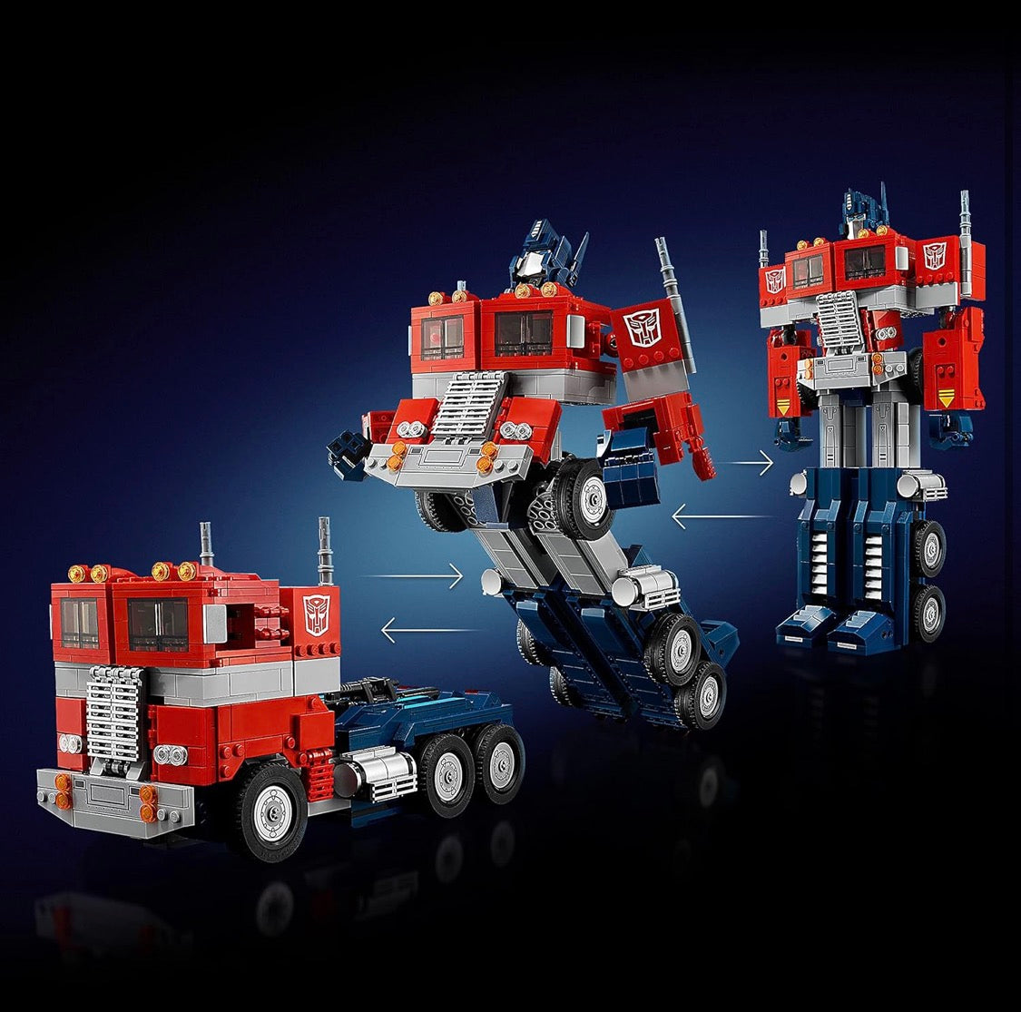 LEGO Icons Optimus Prime Transformers Figure Set, Collectible Transforming 2-in-1 Robot and Truck Model Building Kit - 10302