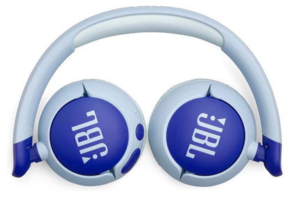 JBL Junior  On-Ear Kids Headphones Safe Sound 85dB, Parental Control w/ Customizable Volume Playtime, Easy monitoring, Built-in mic, 50-hour battery life (BLUE)