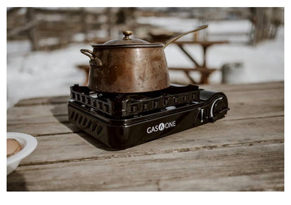 GasOne 15,000 BTU Propane or Butane Stove Dual Fuel Stove Portable Camping Stove - Patented - with Carrying Case Great for Emergency Preparedness Kit
