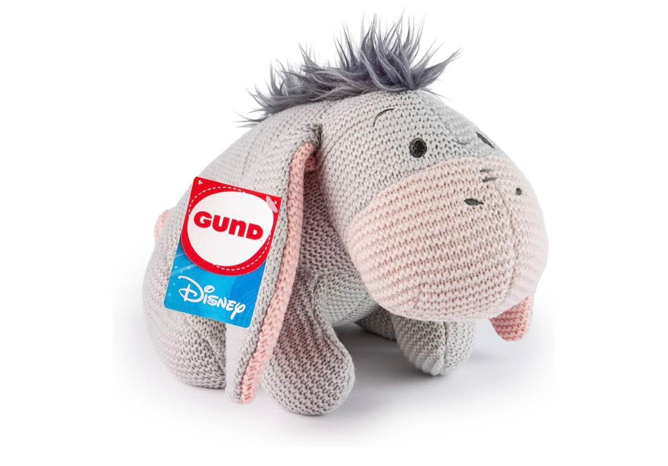 Disney 25cm Eeyore Gebreide Plaasdier, Winnie die Poeh, Opgestopte Dier vir Ouderdomme 1 en Ouer - Grys