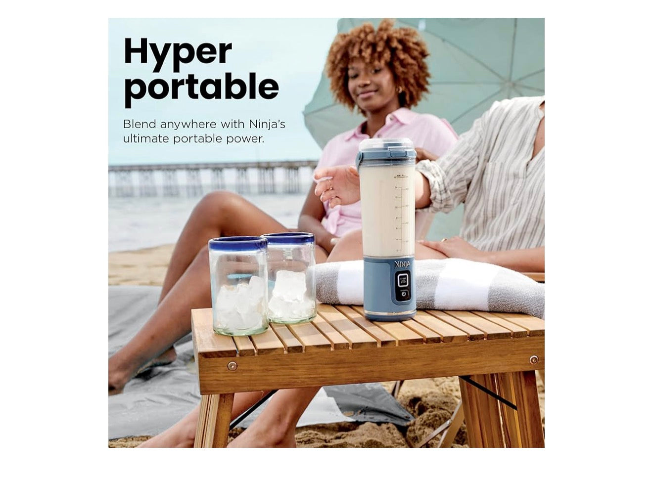 Ninja Blast Koordlose 532 ml Draagbare Blender Vir Skommels en Smoothies, BPA-vry, Lekvaste Deksel en Suigbek, USB-C Herlaaibaar, Skottelgoedwasser Veilig - (Metaalswart)