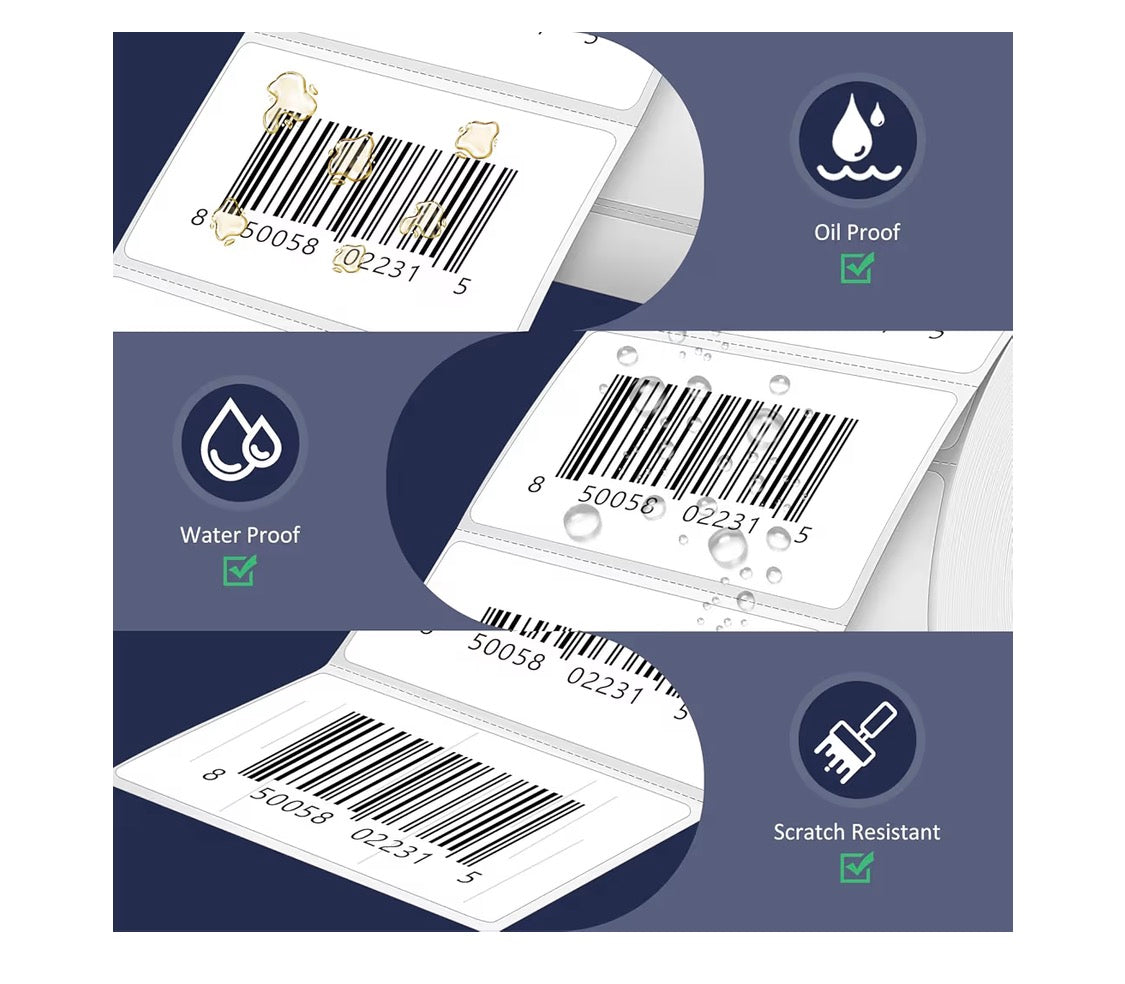 2.25x1.25" Direkte Termiese Etikette, Permanente Kleefmiddel Barcode Adresetiket - (1000 Stukke) 1 Rol