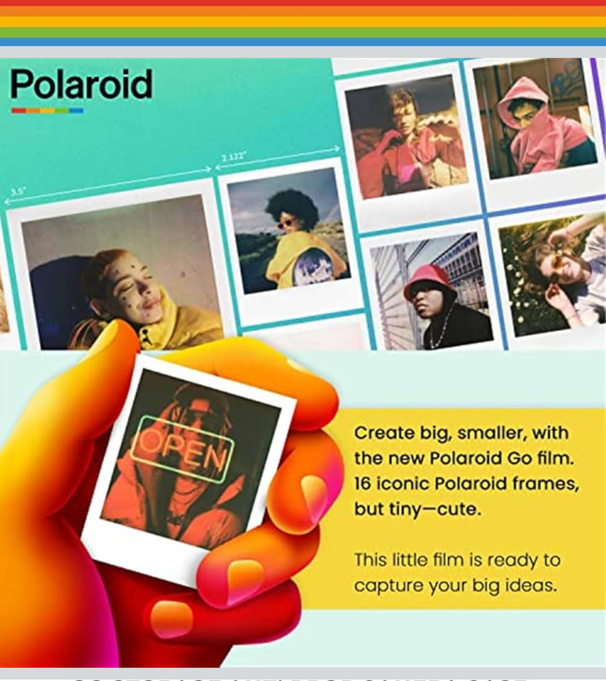 Polaroid Go Mini Camera Bundled with Polaroid GO Color Film Hard Carrying Case, Lens Cleaning Cloth - Black