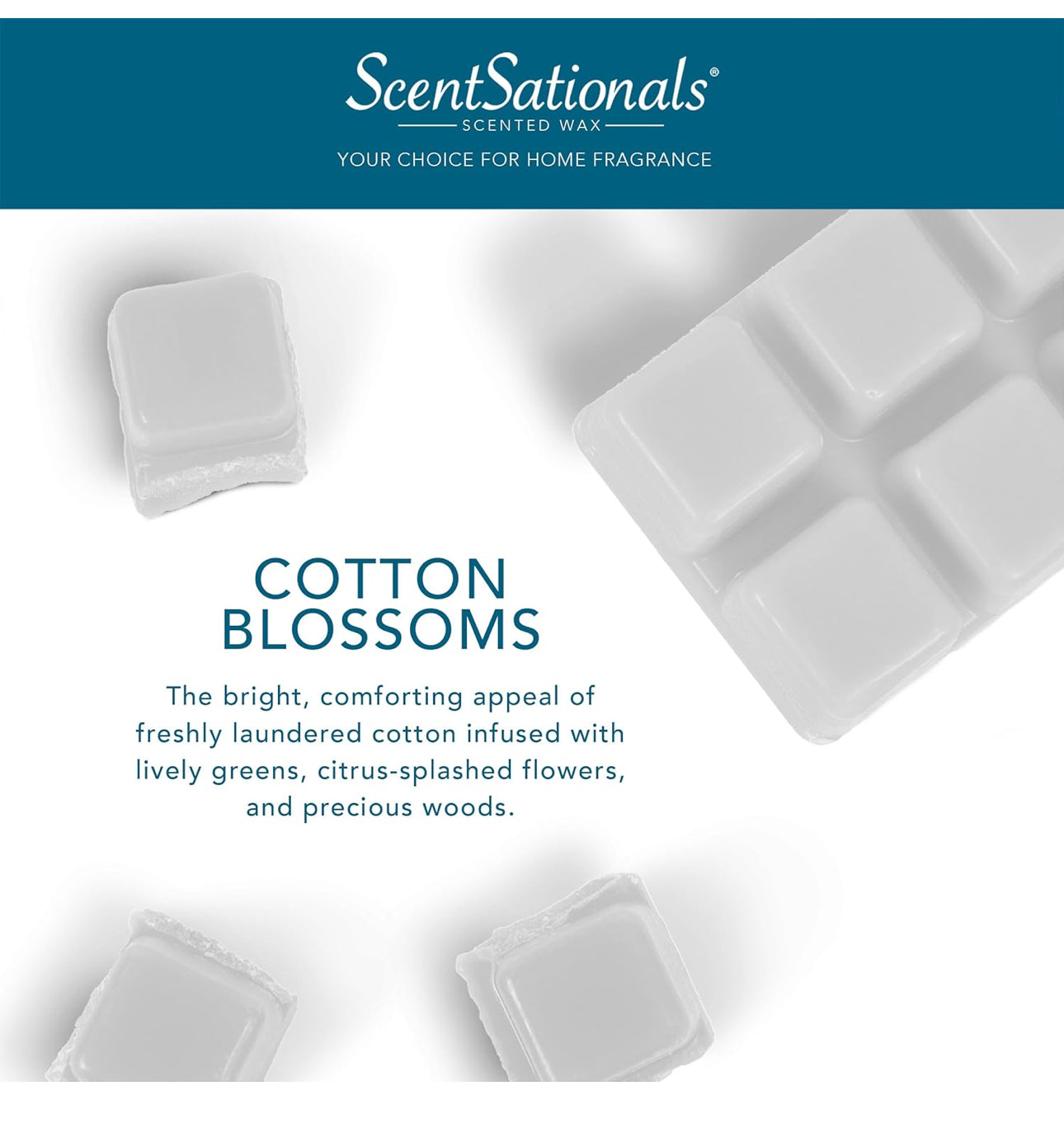 Scentsationals Wax Melts, Wax Cubes Strong Scent - Cotton Blossom (4PK)