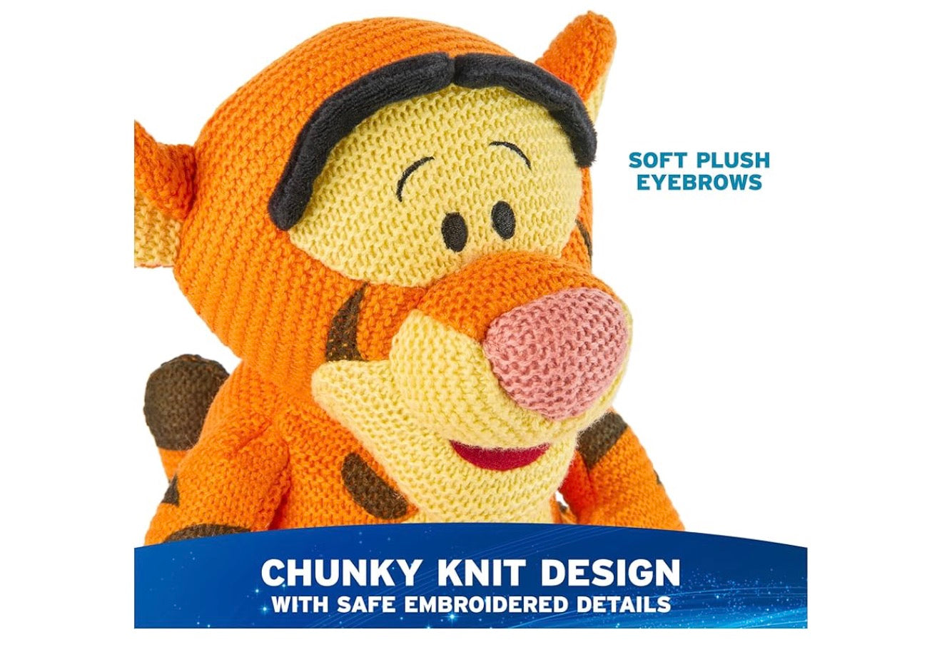 Disney 10" Tigger Gebreide Plus, Winnie die Poeh, Opgestopte Dier vir Ouderdomme 1 en Ouers - Oranje