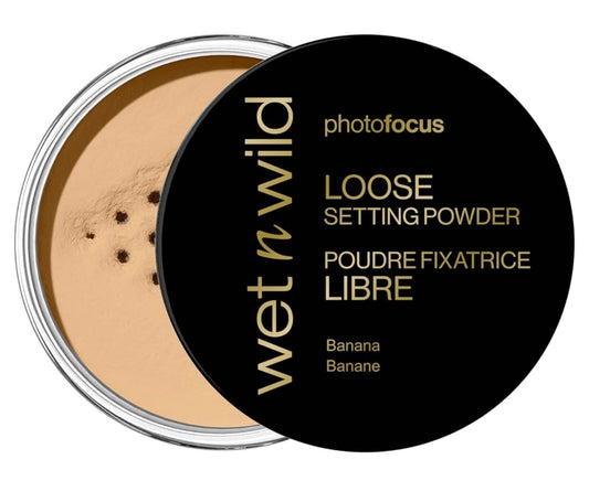 wet n wild Photo Focus Loose Baking Setting Powder, Highlighter Makeup, Suitable for All Skin Tones - Banana
