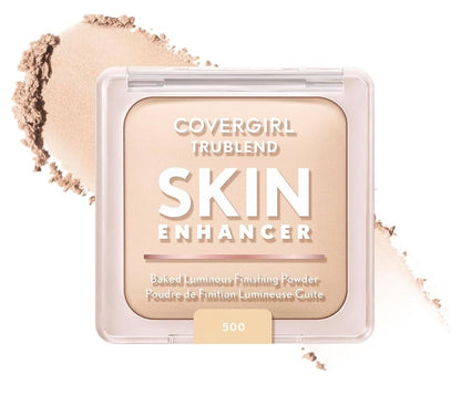 COVERGIRL TruBlend Skin Enhancer Baked Luminous Finishing Face Powder, with Hyaluronic Acid and White Rose Extract, Sheer & Buildable - 500 Sugar Cookie