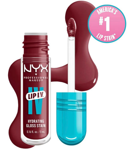 NYX PRO MAKEUP Lip IV Hydraterende Glans Lip Stain met 12H Hydrasie - Drippin In Rose (Pienk)