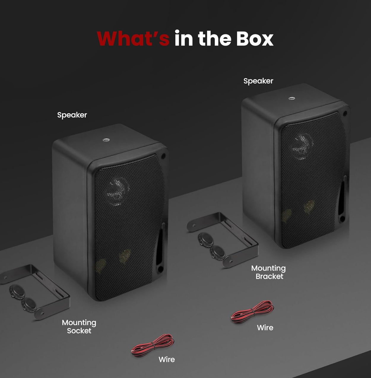 Marine Mini Box Speaker System 3-way - 3.5 Inch 200 Watt Waterproof Marine Grade Mount Speakers - PAIR