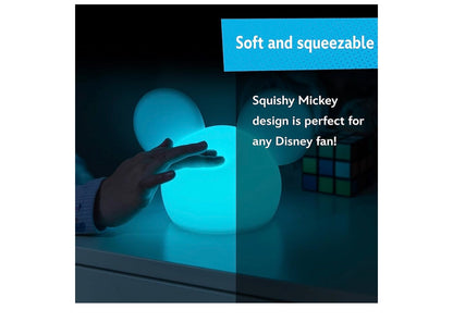 Mickey Mouse Squishy Color Changing, Night Light for Kids, USB Lamp, Battery Operated, Dimmable