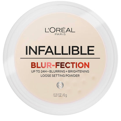 L'Oreal Paris Infallible Blur-fection Langdurige Losse Stelpoeier, Vaagmaak Gesigpoeier met tot 24 UUR Draagbaarheid - Deursigtig Lig (1 Kit)