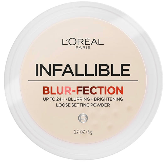L'Oreal Paris Infallible Blur-fection Langdurige Losse Stelpoeier, Vaagmaak Gesigpoeier met tot 24 UUR Draagbaarheid - Deursigtig Lig (1 Kit)