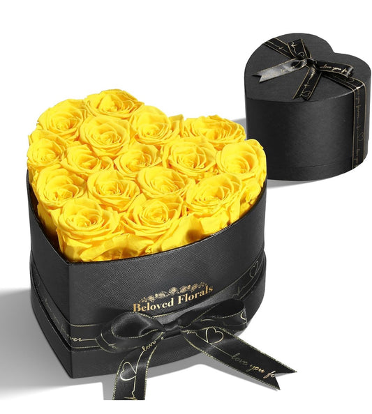 Elegant Preserved Flowers (16) Roses - For All Special Occasions - Vibrant Yellow