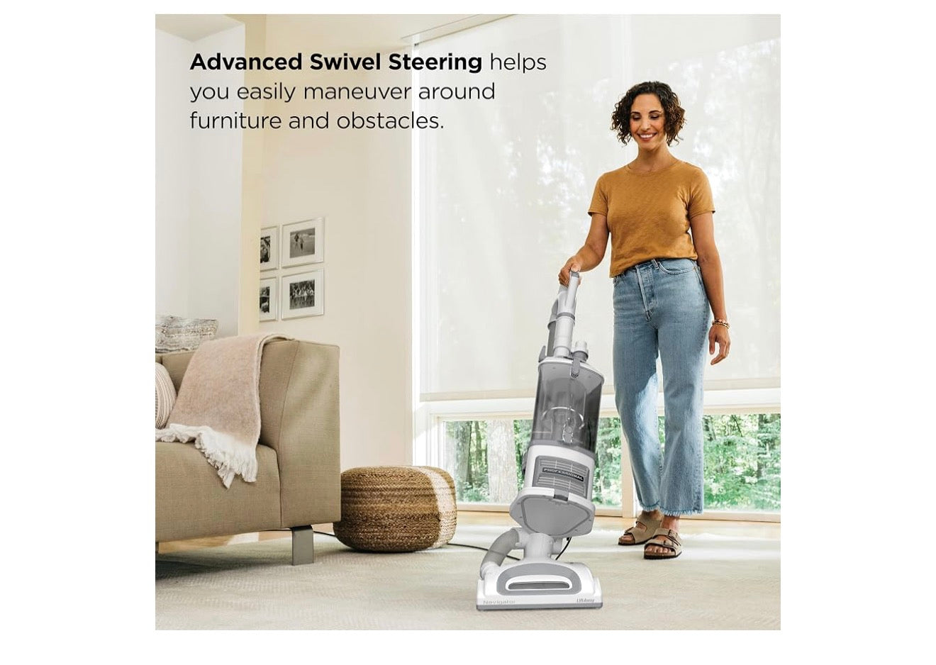 Shark Upright Navigator Lift-Away Vacuum Cleaner,Pet Hair, Carpet & Hard Floor Cleaning Dusting Brush & Crevice Tool, HEPA Filter | Swivel Steering (White/Silver)