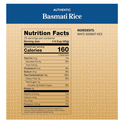 Outentieke Royal Langkorrel Wit Basmati Rys - 4LBS