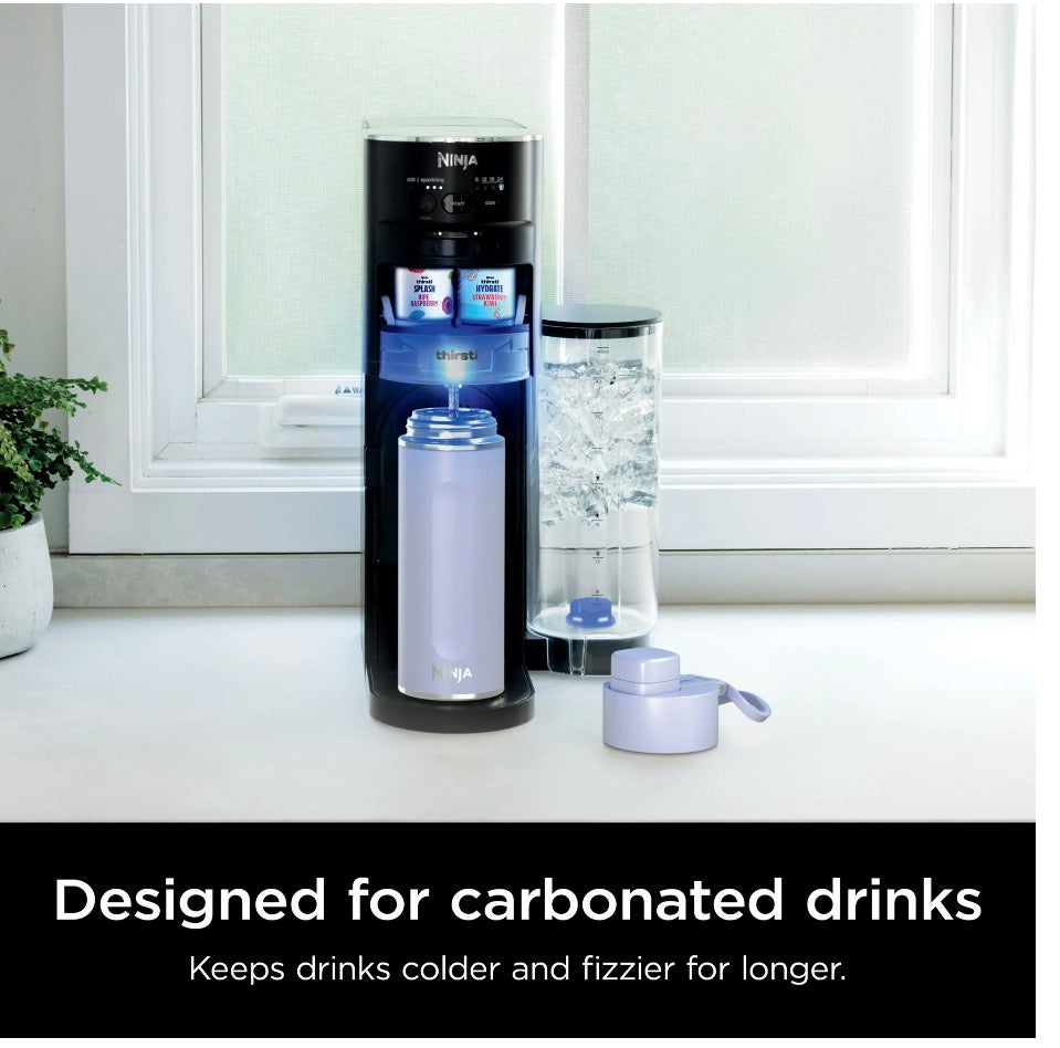 Ninja Travel Water Bottle (24 0z) Stainless Steel Tumbler for Carbonated Drinks (Purple)