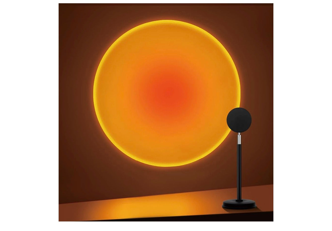Sonsonderganglamp-projektor, 180 grade rotasie Sonprojeksielig LED-naglig Vloerlamp met USB-poort