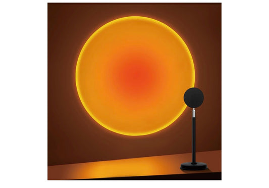 Sonsonderganglamp-projektor, 180 grade rotasie Sonprojeksielig LED-naglig Vloerlamp met USB-poort