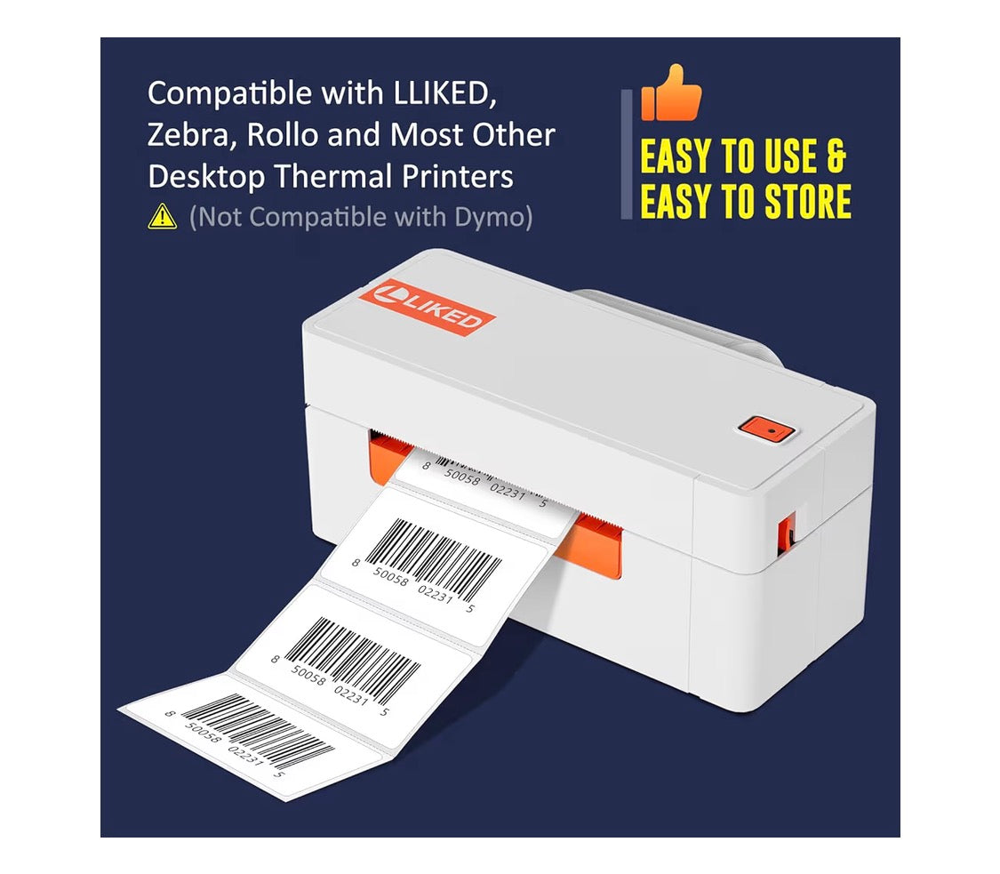 2.25x1.25" Direkte Termiese Etikette, Permanente Kleefmiddel Barcode Adresetiket - (1000 Stukke) 1 Rol