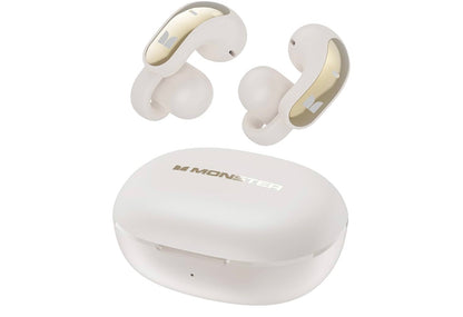 Monster Oopoor Knipoorfone, Aanpasbare Gerief, Meesleurende Klank, Bluetooth met 30H Speeltyd, IPX5 Waterbestand – (Wit)