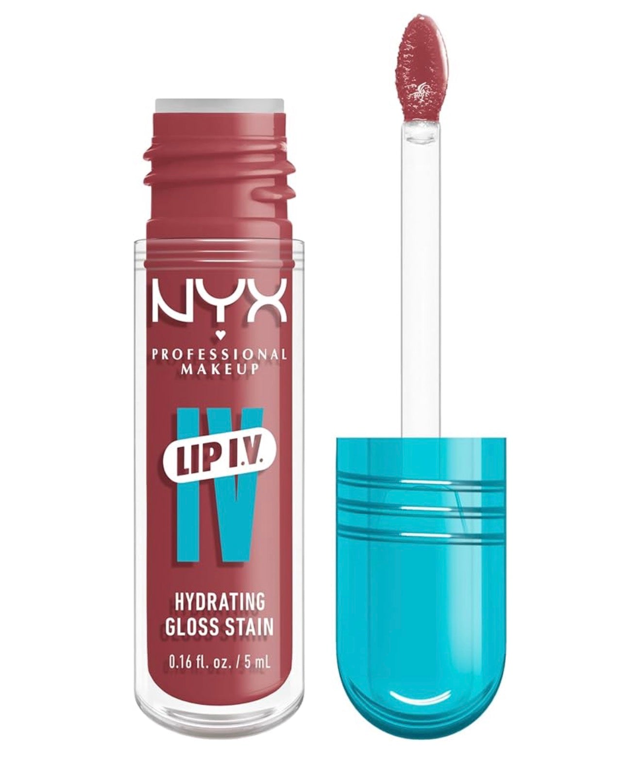 NYX PRO MAKEUP Lip IV Hydrating Glossy Lip Stain, Langdurig, Getint, Veganistiese Formule met 12 UUR Hydrasie – Petal Pourin' (Pienk)