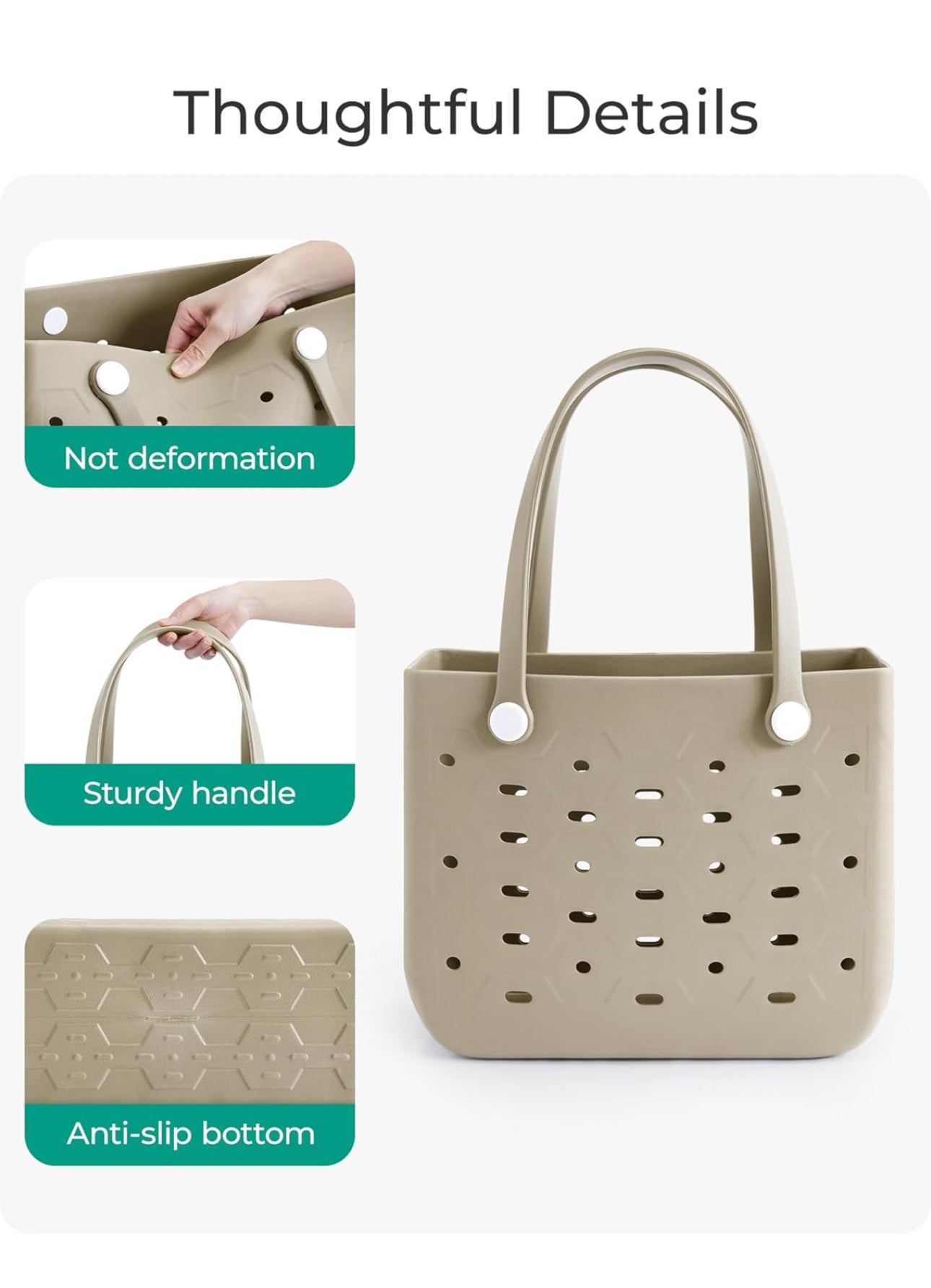Bag Essential, Water-resistant Rubber Tote Bag, Sand-proof, Vacation -Beach Essential