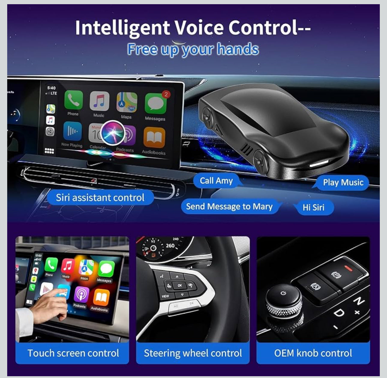 New Wireless Carplay & Android Auto Adapter with Netflix YouTube TikTok, CarPlay Wireless Adapter for Cars with OEM Wired CarPlay