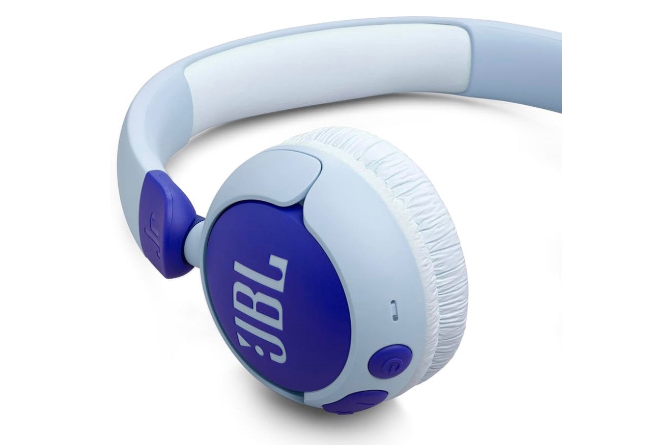 JBL Junior  On-Ear Kids Headphones Safe Sound 85dB, Parental Control w/ Customizable Volume Playtime, Easy monitoring, Built-in mic, 50-hour battery life (BLUE)