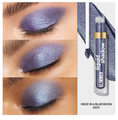 REVLON Glimmer Liquid Shadow, Smeervaste Glans-oogskadu Grimeer, Langdurig, Hoë Pigment - (207 Once in a Blue Moon)