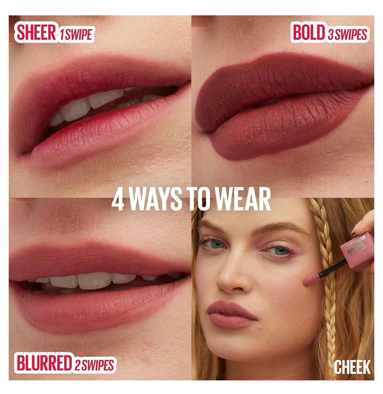 MAYBELLINE Super Stay Teddy Lip Tint, Langblywende Mat Lipstiffie Vir Tot 12 Uur Drag - (Endgame) 1 stuk