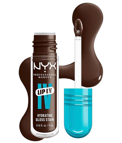 NYX PRO MAKEUP Lip IV Hydrating Glossy Lip Stain met 12H Hidrasie – Espresso Soak (Bruin)
