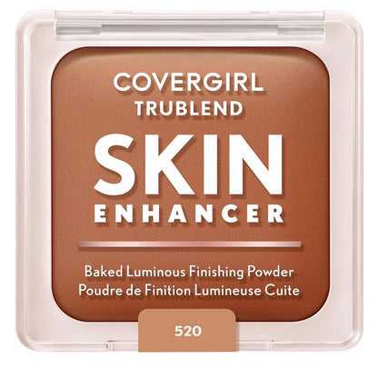 COVERGIRL TruBlend Skin Enhancer Baked Luminous Finishing Face Powder, with Hyaluronic Acid and White Rose Extract, Sheer & Buildable - 520 Cinnamon Roll