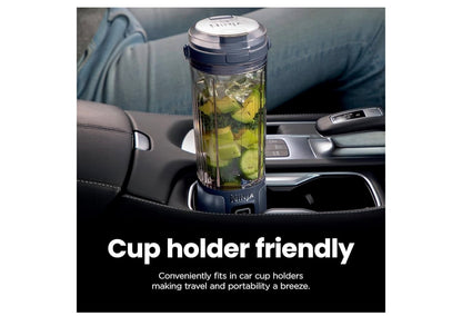 Ninja Blast Koordlose 18oz. Draagbare Blender Vir Skud- en Smoothies, BPA-vry, Lekvrye Deksel en Slurpmondstuk, USB-C Herlaaibaar, Skottelgoedwasser Veilig - (Metaalblou)