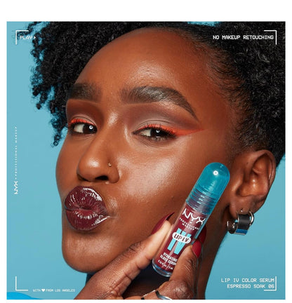 NYX PRO MAKEUP Lip IV Hydraterende Glans Lip Stain met 12H Hidrasie – Water Bout Wine (Rooi)