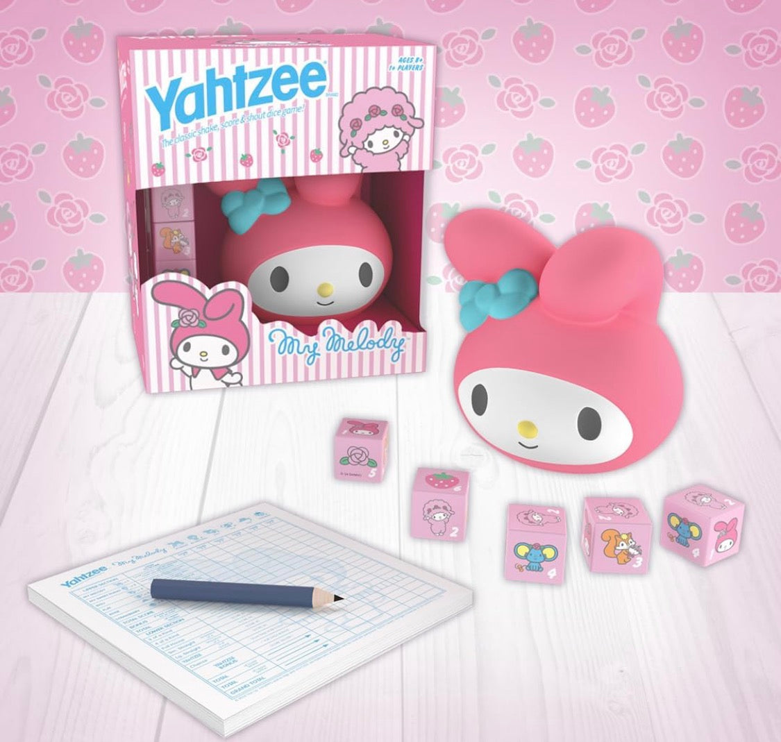 Yahtzee: My Melody Dice Game, Collectible Hello Kitty & Friends Dice Cup Featuring Adorable Artwork