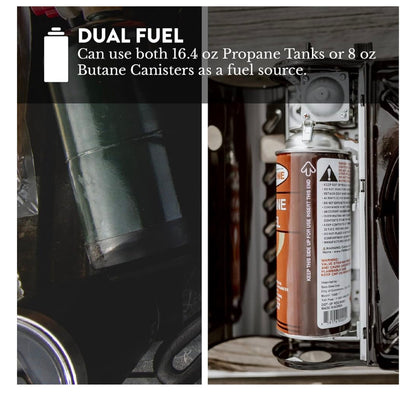 GasOne 15,000 BTU Propane or Butane Stove Dual Fuel Stove Portable Camping Stove - Patented - with Carrying Case Great for Emergency Preparedness Kit