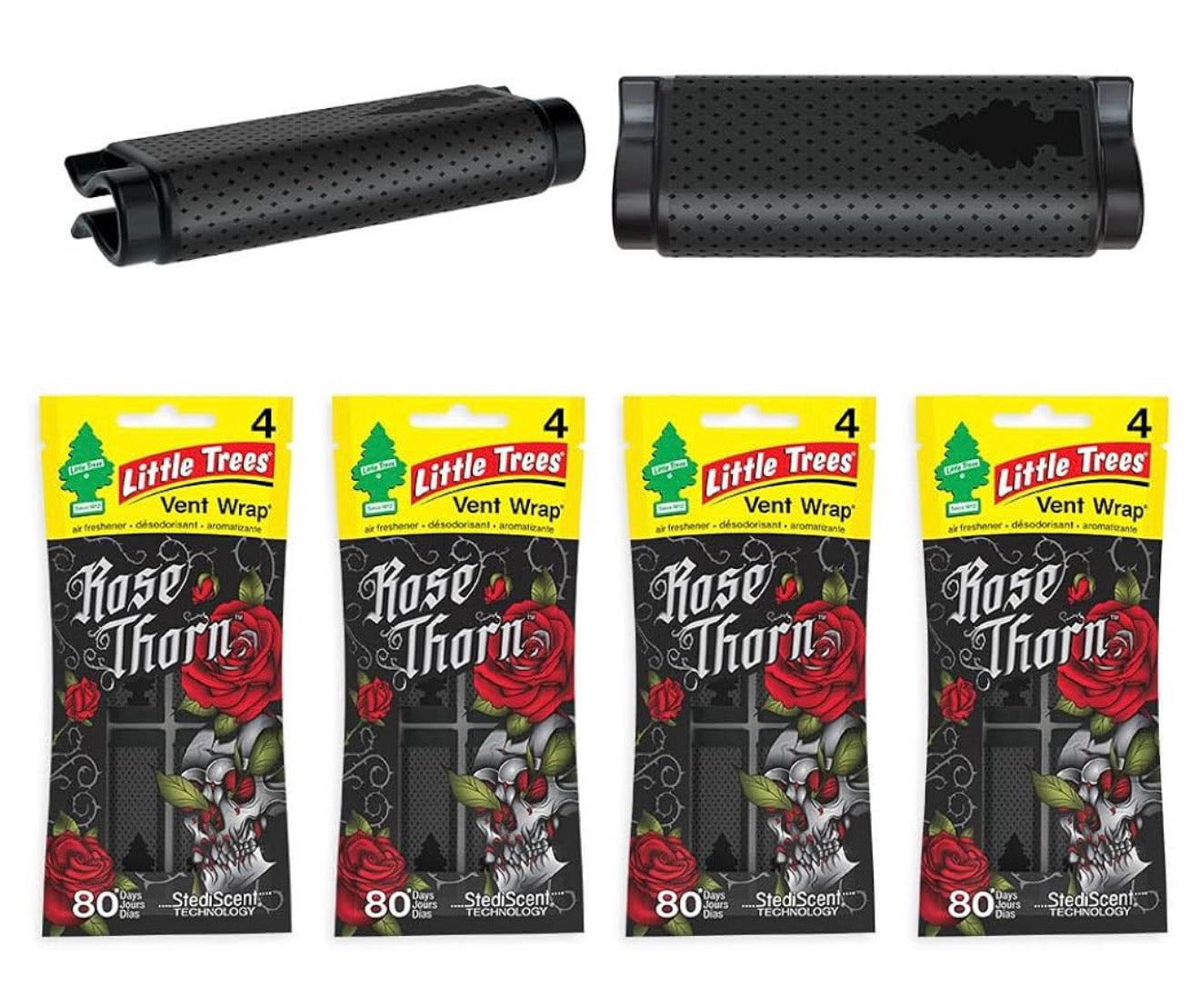 LITTLE TREES Kar Lugverfrisser | Vent Wrap Verskaf Langdurige Geur, Onsigbaar Vars - (Rose Thorn)