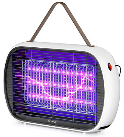 Opgedateerde LED-insekdoder vir binne, LED-gloeilampe tot 50 000 uur, 3800V Kragtige elektriese muskietdoder, Vlieëval Muskietval, Vlieëdoder Vlieëvanger - (Wit)