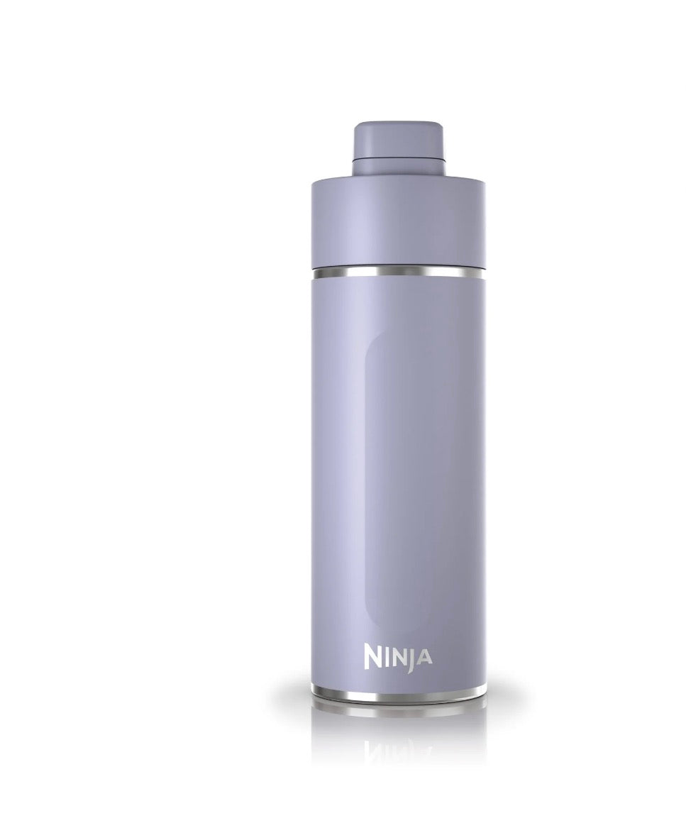 Ninja Travel Water Bottle (24 0z) Stainless Steel Tumbler for Carbonated Drinks (Purple)